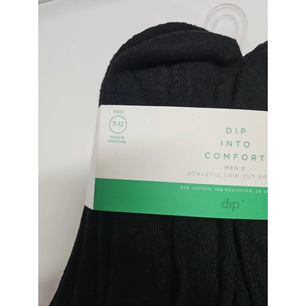 Dip Into Comfort Black Athletic King Low Cut Socks 10 Pack Mens Shoe‎ Size 7-12